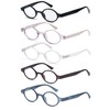 HEEYYOK 2.0 Round Reading Glasses For Women Men 5-Pack,Spring Hinge,Retro