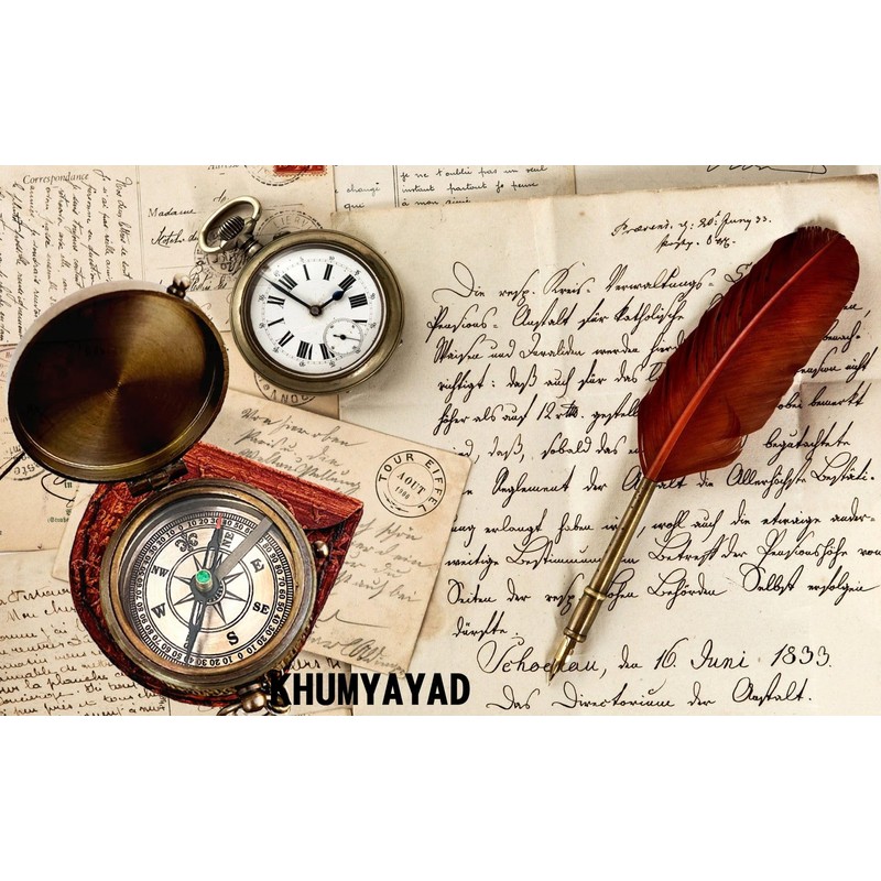 KHUMYAYAD Brass Pocket Compass Handmade Full Function Antique Nautical Compass
