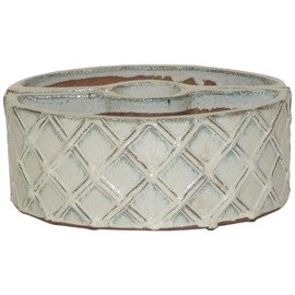 Alfresco Home 38-8448 Trellis, Cream Umbrella Planter, Crema