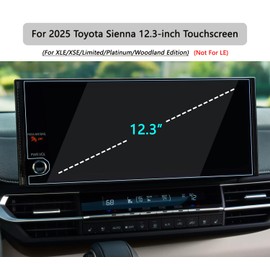 For 2025 2026 Toyota Sienna (XLE/XSE/Limited/Platinum/Woodland Edition) 12.3-Inch Tempered Glass Screen protector Touchscreen 9H Anti-Scratch High Clear