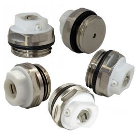 NOVANETUS Radiator Vent Valve 1/2 Inch Nickel-Plated Brass with Rotating Plastic Head Pack of 5