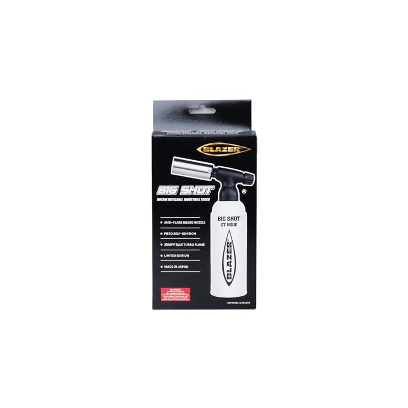 Blazer GT-8000 White/Black Big Shot Torch - Limited Edition (189-8000-WHITE/BLACK)