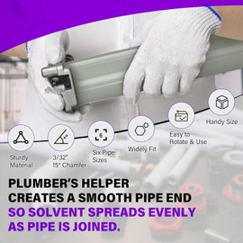 PVC Deburring Tool, 1-1/4 to 4 Inch Pipe Reamer Reed Tool with High Speed Steel Blades, PVC Pipe Reamer Chamfer Tool, Plumbing Burr Removal Reamer Tool for CPVC, ABS, PP & PE Pipe