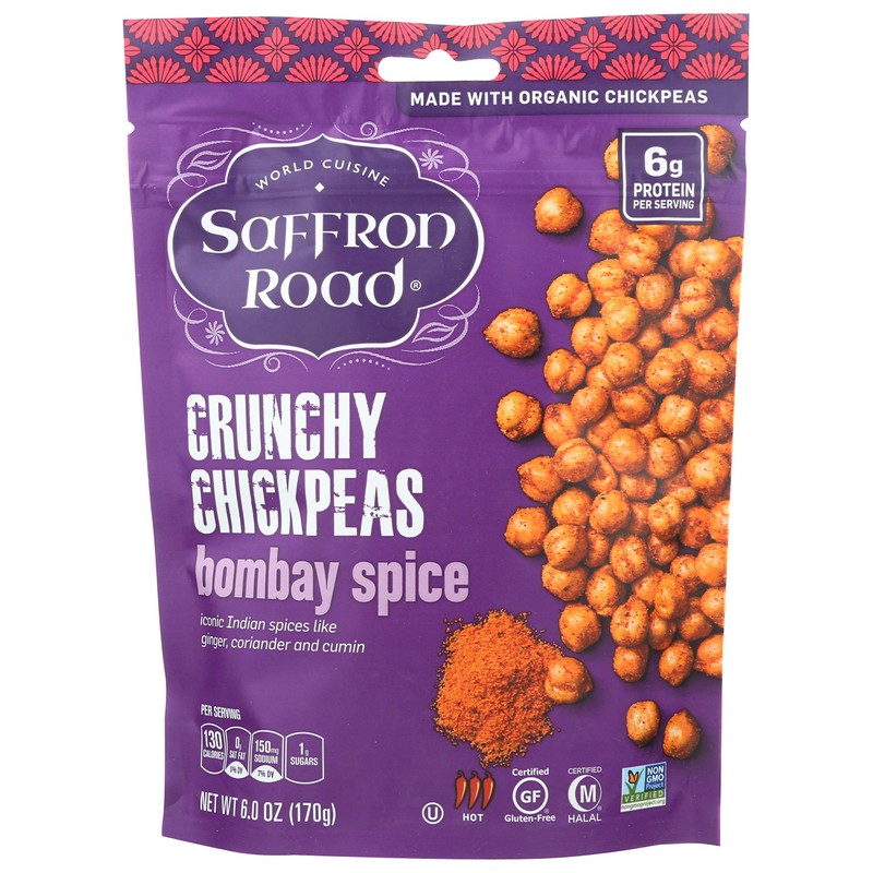 Saffron Road Bombay Spice Crunchy Chickpea Snack, 6oz - Gluten