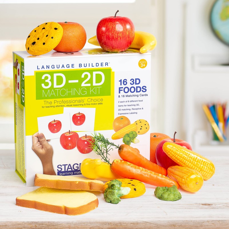 Stages Learning Language Builder 3D-2D Foods Matching Kit for Autism