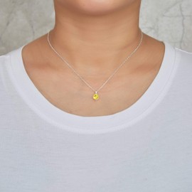 Philip Jones Sterling Silver Yellow Necklace Created with Zircondia® Crystals