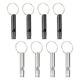 AKSIQIOL 8-Pack Professional Dog Training Whistles,High-Pitch, Lightweight, and Loud with Keychain, Silver and black