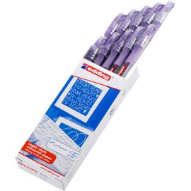 edding 2185 gel roller - violet metallic - box of 10 - 0.7 mm - gel pen for writing, drawing, colouring mandalas, bullet journals - glitter gel pen, colour gel pen