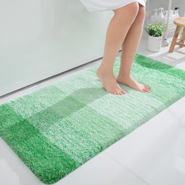 OLANLY OLANLY Bathroom Runner Rugs 44x24, Extra Soft Absorbent Microfiber Bath Rugs, Rubber Backing, Quick Dry, Machine Washable Bath Mats for Bathroom Floor, Tub, Shower and Home Decor Accessories, Green