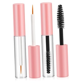 BIUDECO 4pcs Empty Refillable Mascara and Eyeliner Tubes with Shadow Tip Applicator 10ML Makeup Containers for DIY Lip Gloss and Cosmetic Storage Cap Design Random Colors