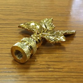 Royal Designs Elegant Leaves Lamp Finial for Lamp Shade- Polished Brass