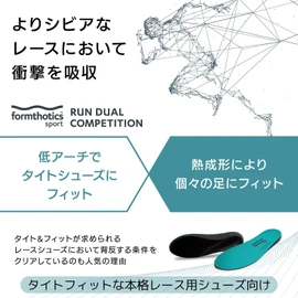 Formthotics ランニング用 スポーツインソール (アーチ低め) RunDual Competition M Teal/Charcoal