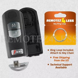 Remotez4less For 2014 2015 2016 2017 2018 Mazda 3 Hatchback Replacement Fob Shell Case Pad