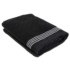 IH CASADECOR Luxury Stitch (30 X 60) (Black) -Set of 2 Bath Towels