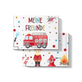Feuerwehr Freundebuch f√ºr Kindergarten & Grundschule | Erinnerungsalbum f√ºr Freunde | Hardcover | Geschenk Einschulung, Kindergartenbeginn