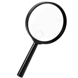 Handheld Reading Magnifier Black 2.5X 10X Magnifying Glass 90mm Shatterproof Lens Large Magnifying Lens with Non-Slip Grip for Older Kids Reading, Nature Exploration, Observation