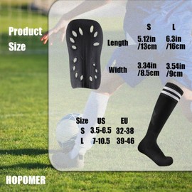 Soccer Shin Guards and Knee-High Socks, Black (Black, S)