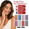 128Pcs de Tiras de Uñas de Color Sólido Pegatinas Autoadhesiva
