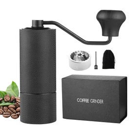 Manual Coffee Grinder CNC Stainless Steel 7 Star Conical Burr Coffee Grinder Hand with12 gears Adjustable Coarseness For Espresso, Drip Coffee, French Press Capacity 25g Portable Coffee Bean Grinder