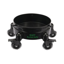 Bucket Dolly with Wheels,Heavy-Duty 360°Rolling Car Wash Bucket Dolly with 5 Wheels and 2 Locking Casters Compatible with 4, 5 and 6 Gallon Buckets (Black, 3''Casters Roller Wheels)