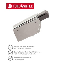 Gedotec Blumotion Door Damper | Pack of 10 | 973A0500 | for Blum Inner Stop Hinges | Door Stop Damper for Clip-on | Soft and Quiet Closing of Furniture Doors | Nickel-Plated
