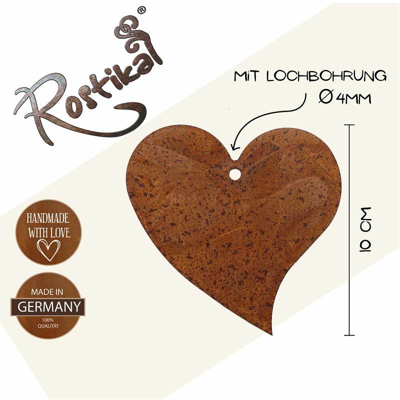 Rostikal Hanging Decoration Window Heart Rust Decoration for Garden Patina