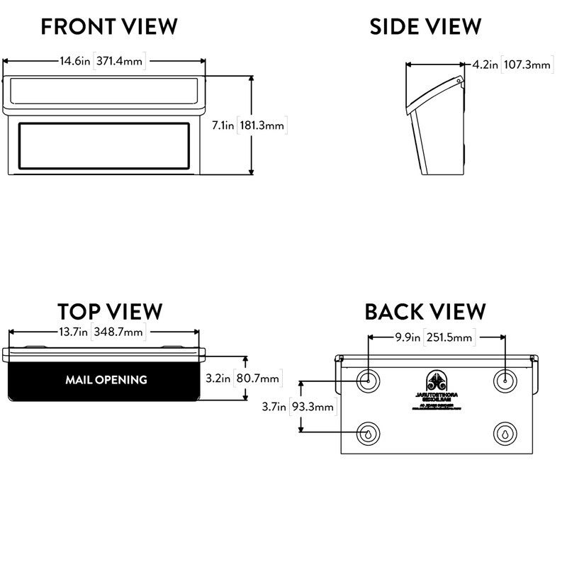 Architectural Mailboxes Venice™, Wall-Mounted Mailbox for Outside, Metal Stainless Steel