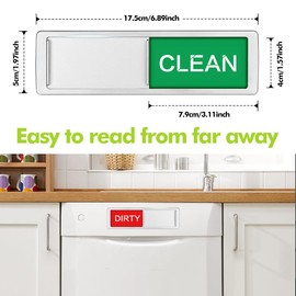 Dishwasher magnet cleaning dirty sign, upgraded super strong dishwasher cleaning dirty magnet, easy to read and slide scratch free strong magnet indicator，silvery