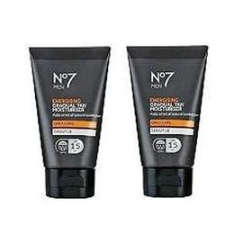 (2 PACK) No7 Men Energising Moisturiser SPF15 x 50ml & No7 Men Energising Gradual Tan Moisturiser SPF15 x 50ml