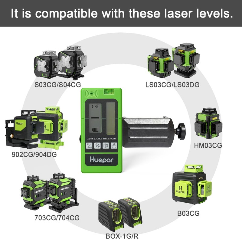 Huepar Laser Receiver LR-5RG for Huepar Laser Level - Green