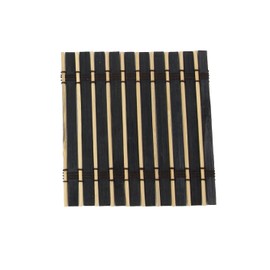 3 Sets - ThinkBamboo Brand Bamboo Slat Coasters - 4.25" x 4.25" - 4 pieces per set - Black