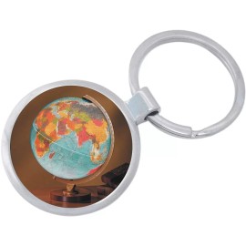 Globe Travel World Keychain - Includes 1.25 Inch Loop for Keys or Backpack