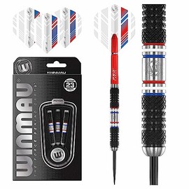 WINMAU Thibault Tricole 23 Gram Professional Steeltip Tungsten Darts Set with Flights and Stems (Shafts)
