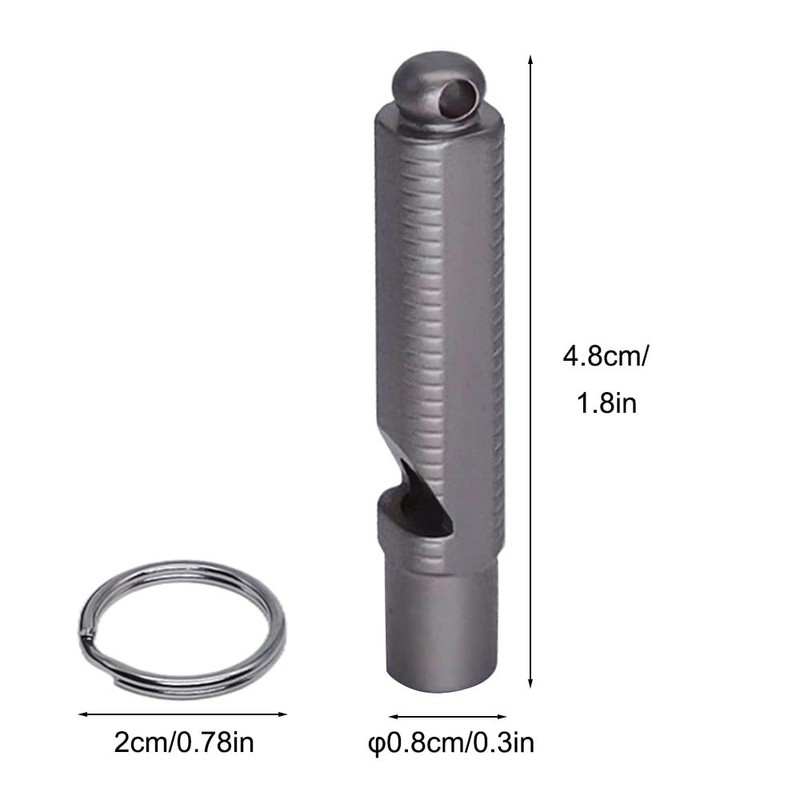 Emergency Whistle, 120db Waterproof Titanium Whistle With Key Ring Attachment