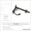 Oakcrafts Pair of Small Shelf Brackets with Hook TRANBY Antique