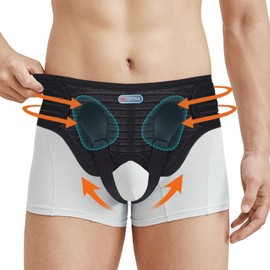 ENLUNTRA Upgraded Hernia Belt for Men & Women,Inguinal Hernia Support Belt with 4 Removable Medical Compression Pads,Hernia Support Truss for Single/Double Inguinal or Sports Hernia(Black, M)