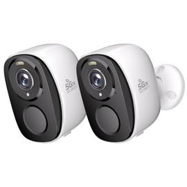 2PC 2.4G/5GHz WiFi Security Cameras Wireless Outdoor,2K Battery Home Security Camera with AI Detection,Siren, Surveillance Indoor Home Camera, Color Night Vision,2-Way Talk,IP65, Cloud/SD, Works Alexa