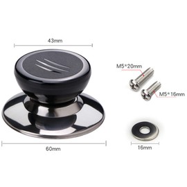 5 Pack Pot Lid Knobs, Universal Kitchen Cookware Lid Replacement Knobs Casserole Kettle Cover Glass Saucepan Lid Pot Holding Handles