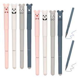 WUFGWBD 8 Erasable Pen Set, Animal Erasable Pens, Cartoon Gel Pens, Cute Gel Pens, Suitable For Use As Student Stationery, Office Supplies