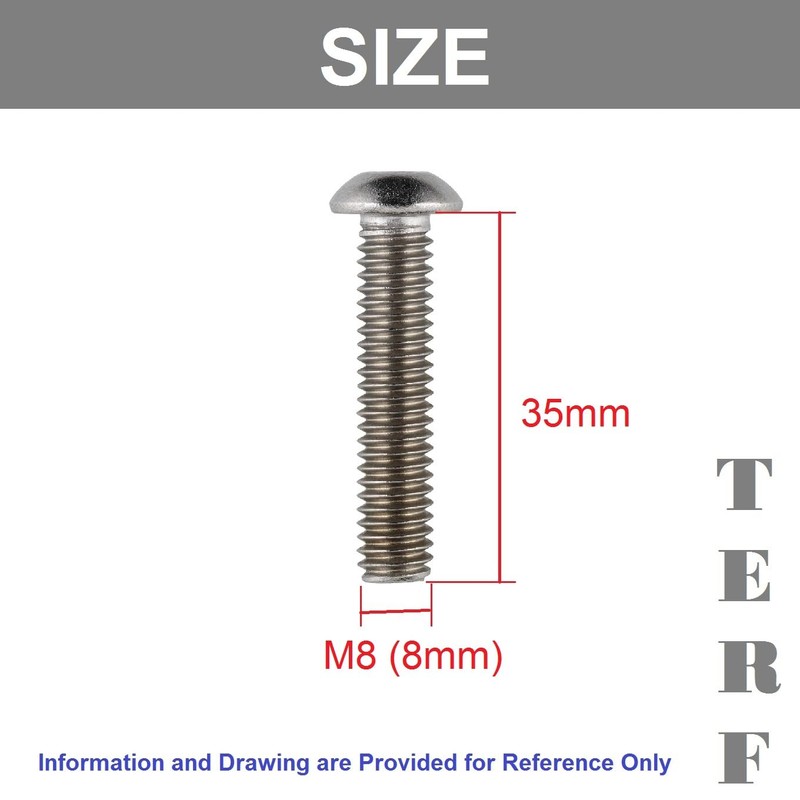 TERF® M8 X 35mm Hex Socket Cap Button Head Machine