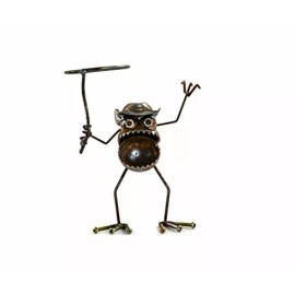 Sugarpost Gnome Be Gone Mini Cowboy With Lasso Welded Scrap Metal Art Sculptu...