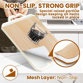 Drawer Shelf Liner for Kitchen Cabinets Non-Adhesive, Non Slip Shelf Paper Waterproof Thickened Cabinet Liners for Shelves, Strong Grip Mats for Cupboard, Dresser, Pantry, Beige, 12 in x 30 FT