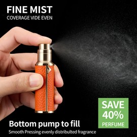 Mini Perfume Refillable Bottle, Portable Cologne Sprayer Atomizer, Luxurious Pocket Perfume Dispenser Pump Transfer Tool for Travel Accessories 5ml (Black)