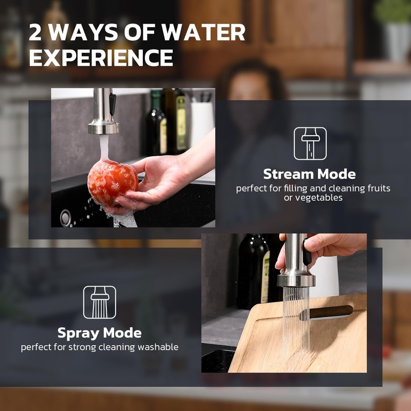 WEWE Kitchen Sink Faucet with Soap Dispenser, Kitchen Faucet with