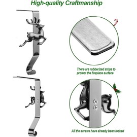 Christmas Stocking Holders for Fireplace, Christmas Stocking Hangers for Fireplace Stocking Hanger, Christmas Stocking Hooks for Fireplace, Stocking Holders for Mantle Hooks, Stocking Hooks for Mantle