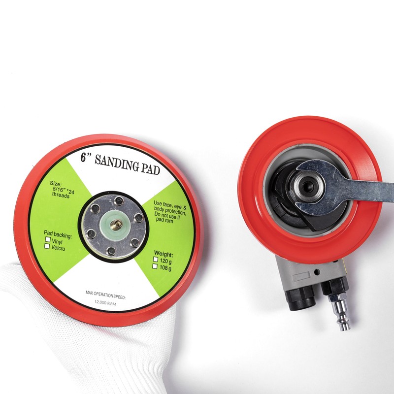 Pneumatic random orbital sander 6-inch light weight palm sander 3/16"