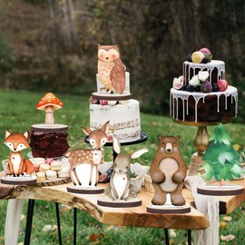 Zliisang 9 Pcs Woodland Baby Shower Party Decorations Woodland Animals Centerpieces Table Topper Woodland Party Decorations Forest Animals Photo Booth Props Woodland Baby Shower Birthday Party Favors