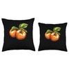 Persimmon Fruit Retro Throw Pillow