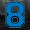 Applicable Pun Varsity Number 8 - Vinyl Decal - Sky