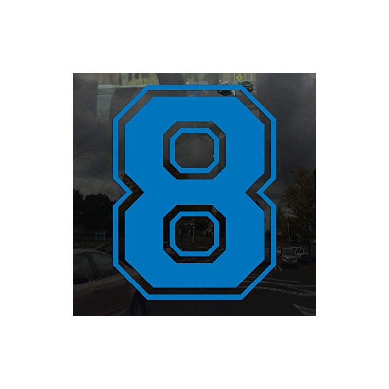 Applicable Pun Varsity Number 8 - Vinyl Decal - Sky